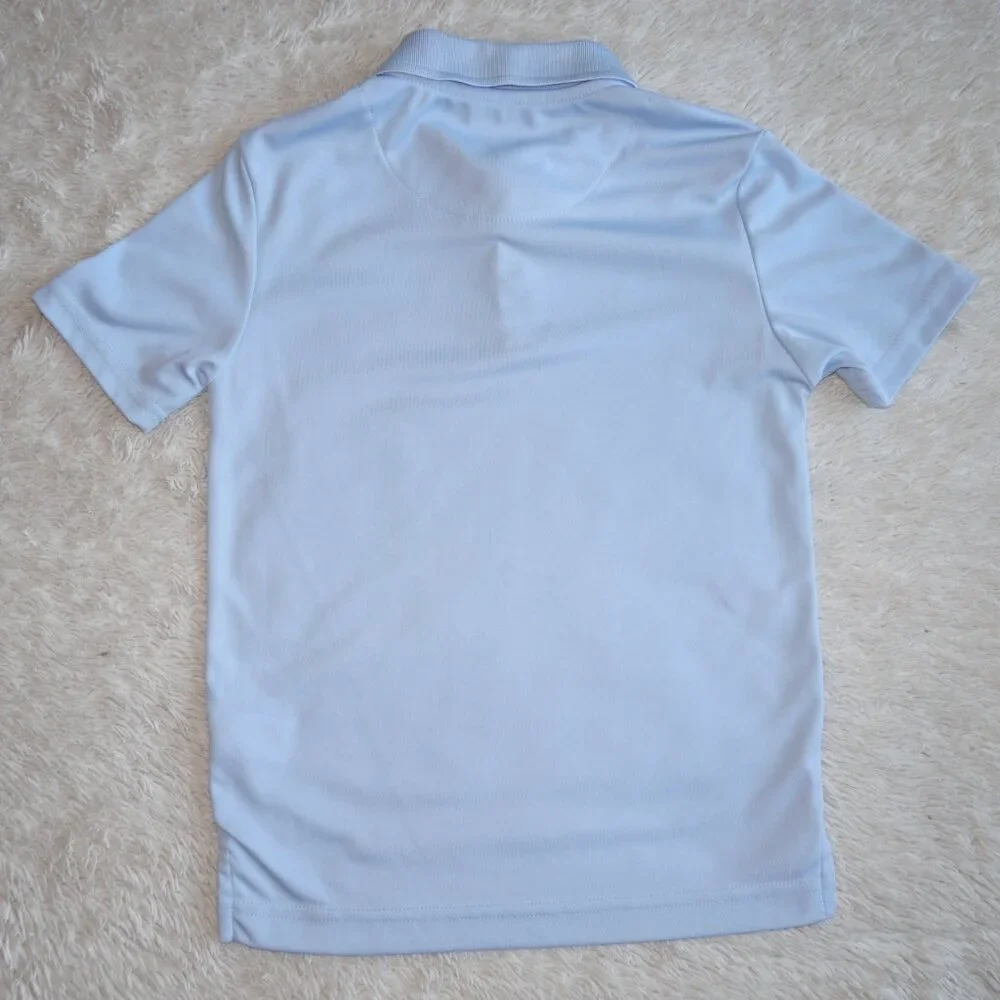 Boys Size 6/7 Class Club Light Blue Short Sleeve Performance Polo Shirt
